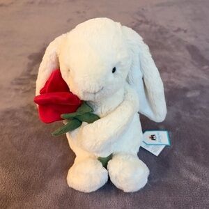 Jellycat Cream Bunny with Rose
